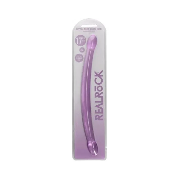Realrock Crystal Clear Non-realistic Double Dong 17 In. Purple
