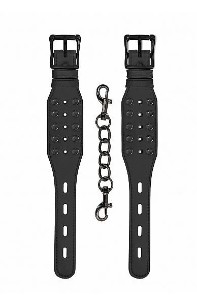 Ouch! Skulls And Bones Handcuffs With Spikes Black