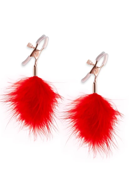 Bound Adjustable F1 Feather Nipple Clamps by NS Novelties - Rose Gold & Black