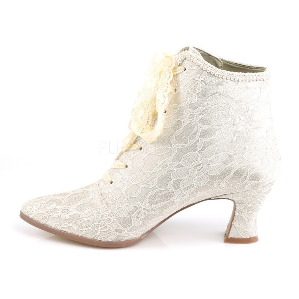 2 3/4 inches Flaired Heel Lace Up Ankle Bootie w/Lace Overlay — image 7 of 8