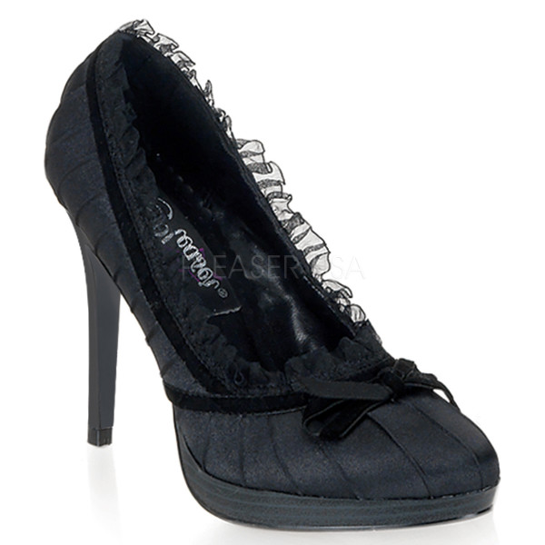 4 1/4 inches Stiletto Heel Mini-Platform Pump W/Bow SIZE 9 (FINAL SALE)