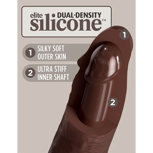 King Cock Elite Vibrating Silicone Dual-density Cock With Remote 9 In. Brown — image 8 of 10