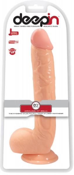 11" Realistic Dong With Balls (Flesh)