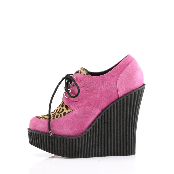 5 1/4 inches Wedge PF Lace-Up Creeper w/Leopard Print Accents — image 11 of 12