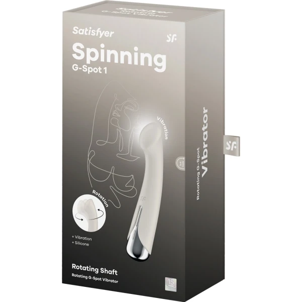 Satisfyer Spinning G-Spot 1 Rechargeable Waterproof Silicone G-Spot Vibrator - Beige