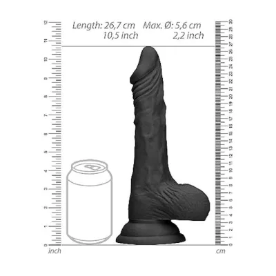 Realistic Suction Dildo With Balls Black 9 8 Inch