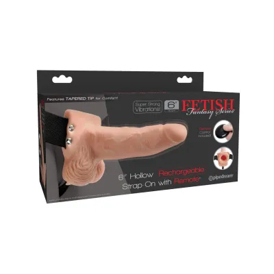 Fetish Fantasy Series 6 Hollow Rechargeable Strap on With Remote Flesh