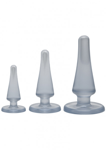 Anal Trainer Kit - Clear - Vibrating Butt Plug