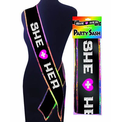 She Her Party Sash Novelty Party Sash