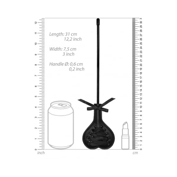 Ouch! Crop Heart Black With Lace - Small