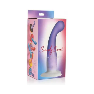Simply Sweet Slim G spot 7 In Silicone Dildo Purple white