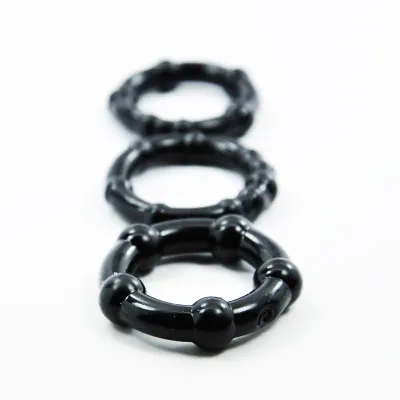Cloud 9 Cockring Combo Beaded Black