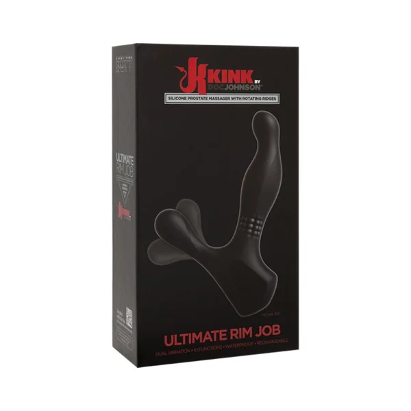 Kink - The Ultimate Rimmer Job Vibrating Silicone Prostate Massager With Rotating Ridges Black — image 3 of 3