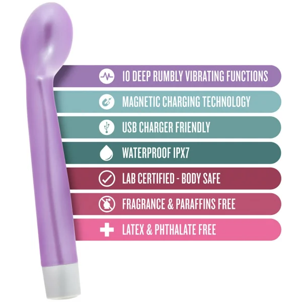 Noje G Slim Rechargeable G-Spot Vibrator by Blush Novelties - Wisteria