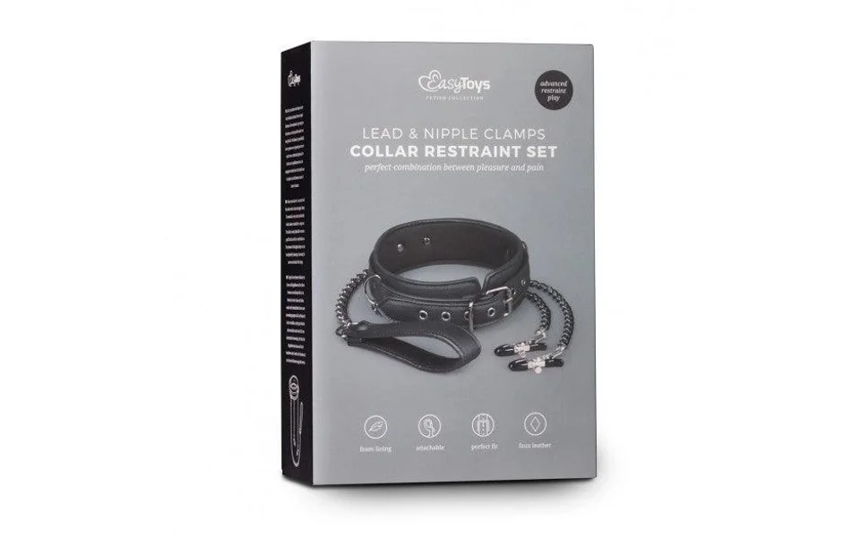 Vegan Collar, Lead & Nipple Clamps Restraint Set — image 10 of 10
