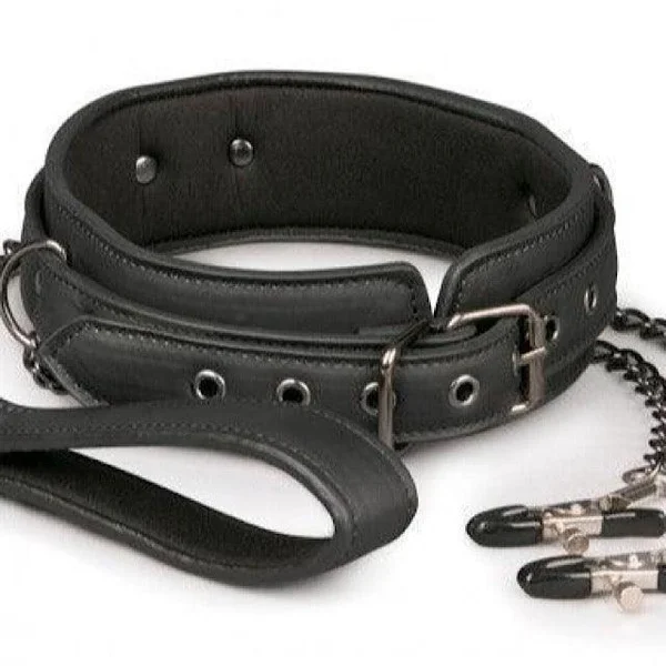 Vegan Collar, Lead & Nipple Clamps Restraint Set — image 7 of 10
