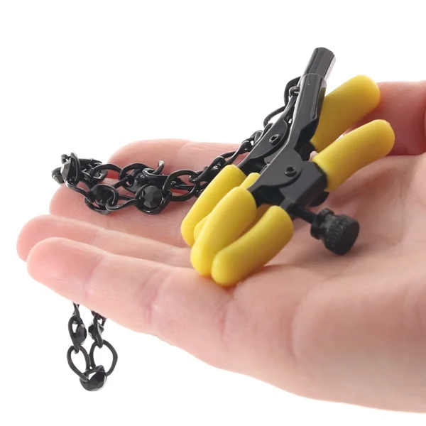 Boundless Nipple Teasers Adjustable Nipple Clamps By CalExotics - Black & Yellow