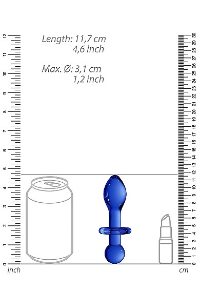 4.5" Rocker Glass Butt Plug