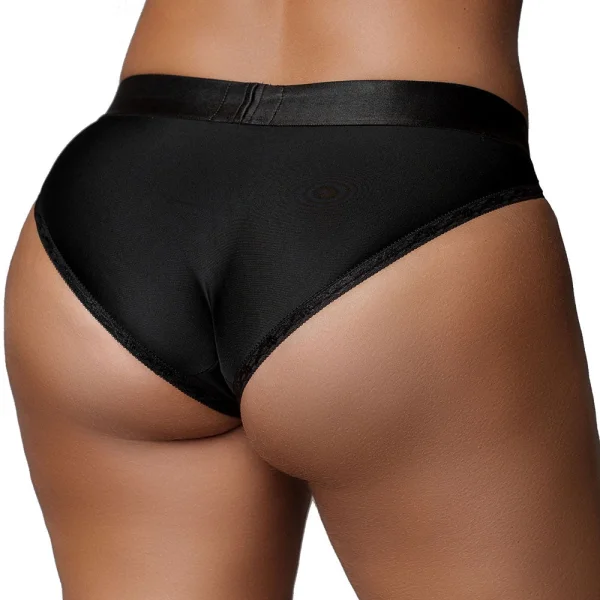 Ouch! Black Vibrating Strap-on Hipster
