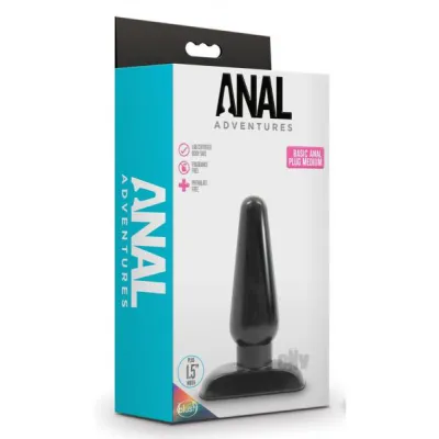 Blush Anal Adventures Basic Anal Plug Medium Black