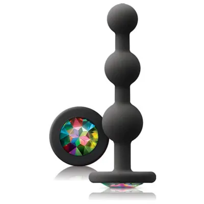 Glams Ripple Rainbow Gem Beads Black 4 5 Inch