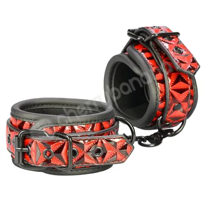 Cherry Banana Thrill Red Faux Leather Wrist Cuffs
