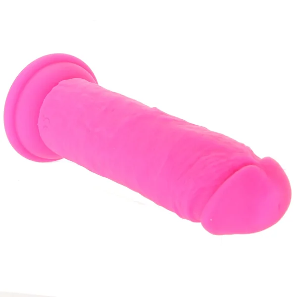 Strap U Power Player 28X Vibrating Rechargeable 6.5" Silicone Dildo With Remote - Pink