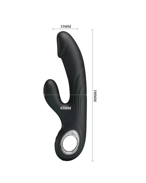 Selene Realistic Rabbit Vibe  - Black - 7.4 Inch