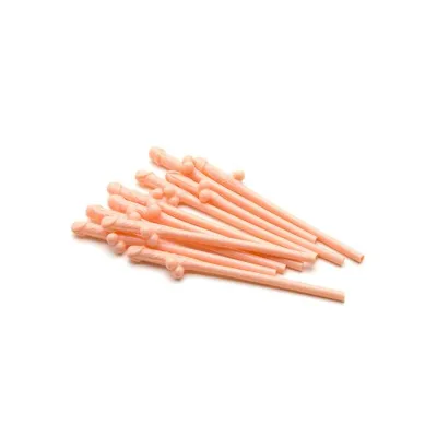 Hens Night Penis Straws Flesh One Size