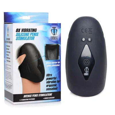 Trinity Vibes 8X Vibrating Silicone Rechargeable Penis Tip Vibrator