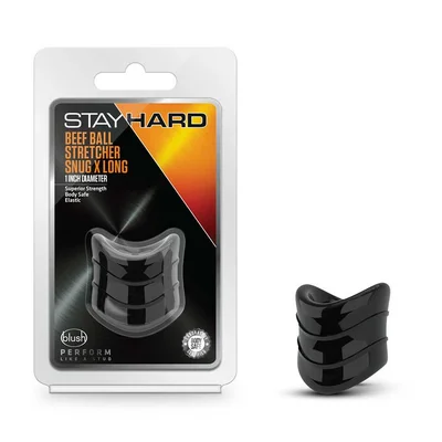 Stay Hard Beef 1 5 Inch Black Ball Stretcher by Blush Novelties