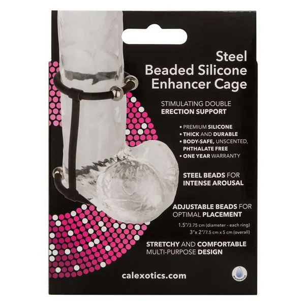 Steel Beaded Black Silicone Penis Enhancer Cage by Cal Exotics — image 8 of 8