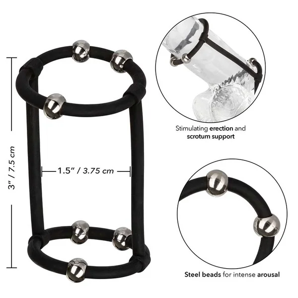 Steel Beaded Black Silicone Penis Enhancer Cage by Cal Exotics — image 6 of 8
