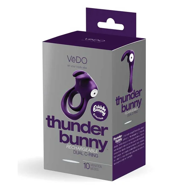 VeDO Thunder 10 Speed Rechargeable Silicone Dual Rabbit C-Ring — image 18 of 19