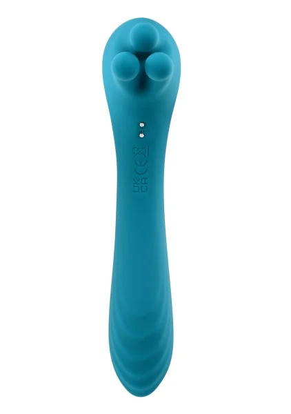 Heads Or Tails Silicone Rechargeable Waterproof Dual Stimulation Vibrator By Evolved Novelties - Teal