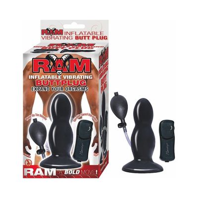 Ram Inflatable Vibrating Butt Plug Black
