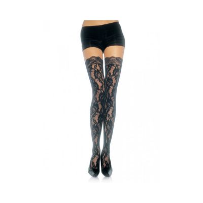 Lace Thigh High Stockings Lace Top O S Black