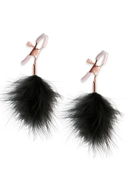 Bound Adjustable F1 Feather Nipple Clamps by NS Novelties - Rose Gold & Pink