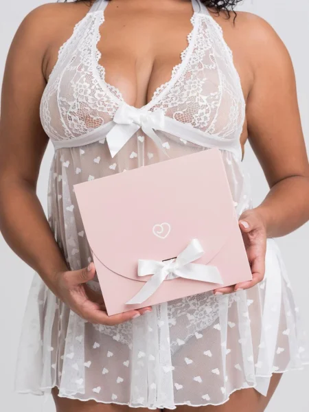 Lovehoney Plus Size White Lace Babydoll Gift Set