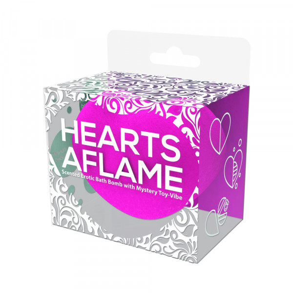 Hearts A Flame Erotic Lovers Bath Bomb Heart Shape Scented Bath Bomb With Mystery Toy Vibe