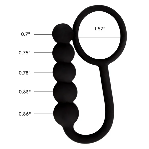 Beaded Silicone Anal Plug with Cock Ring For Men