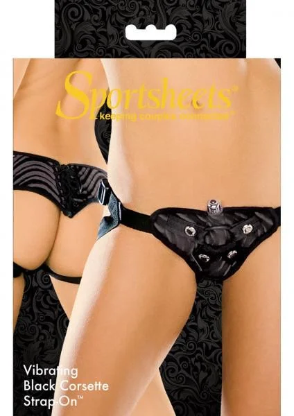 Vibrating Corsette Strap On Harness Black — image 4 of 4