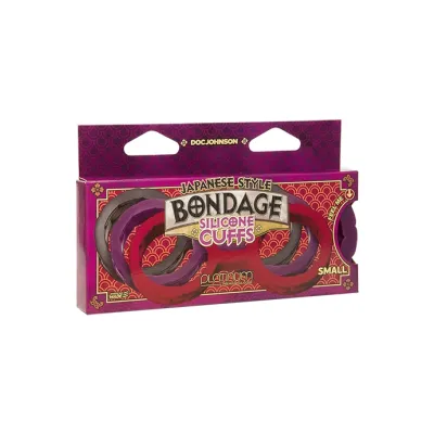 Japanese Style Bondage Silicone Cuffs Small Purple Small