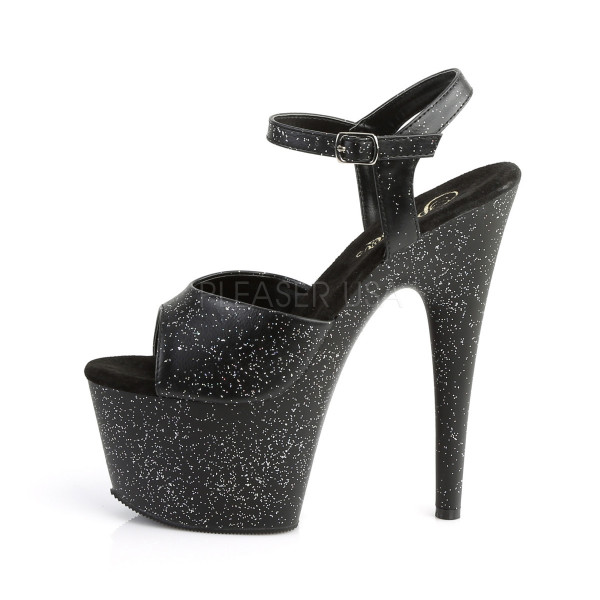 7 inches Heel, 2 3/4 inches PF Ankle Strap Sandal W/Mini Glitters — image 7 of 25