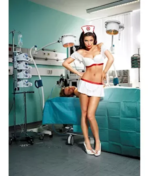 Cheeky Nurse Set  - White/red - One Size — image 2 of 2