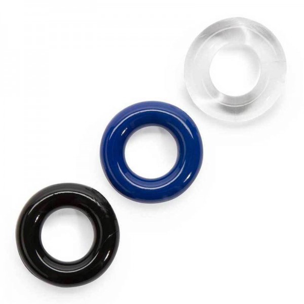 Multi Color Stretchy Stamina Boosting Cock Rings 3 Pack by Lynk Pleasure
