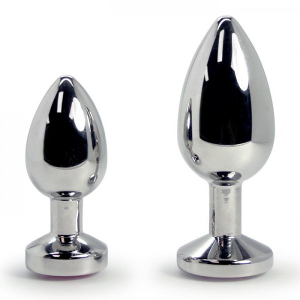 Pink Jewel Metal Weighted Anal Plug