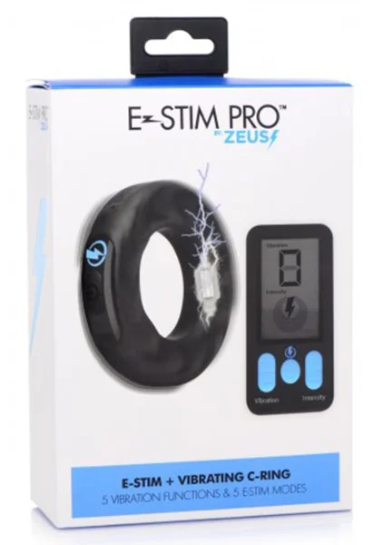 E-Stim Pro Silicone Vibrating Cock Ring with Remote