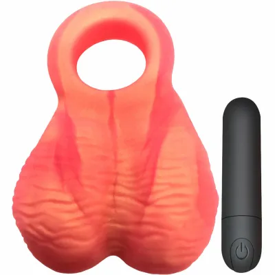 Love Bump Silicone Vibrating Balls Dildo Attachment by New York Toy Collective Rose Gold