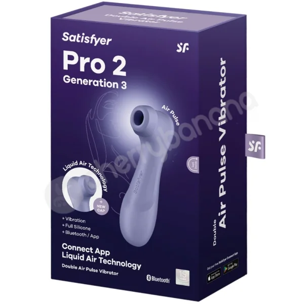 Satisfyer Pro 2 Generation 3 Lilac Liquid Vibration & Air Pulse With Connect App